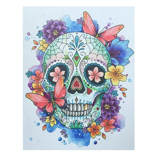 Diamond Painting Full Drill Flower Skull 5D DIY Cross Stitch Mosaic Home Decor Diamond Painting Full Drill Flower Skull 5D DIY Cross Stitch Mosaic Home Decor